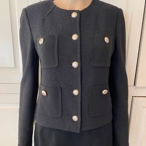 ST. JOHN CAVIAR Size 4 Black Blazer with Pockets